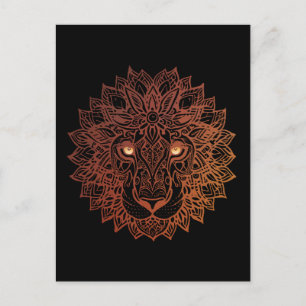 Lion Mandala Ornamental, handgezeichneter Lion Man Postkarte