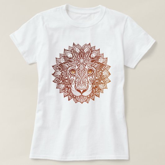 Lion Mandala Ornamental, handgezeichneter Lion Man T-Shirt (Design vorne)