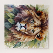 Lion Mane Portrait Botanische Wasserfarbe Puzzle (Horizontal)