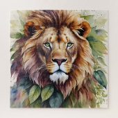 Lion Mane Portrait Botanische Wasserfarbe Puzzle (Vertikal)