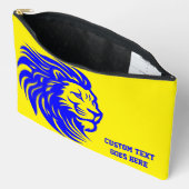 Lion Mascot Blue and Yellow Student Pencil Pouch Zubehörtasche (Offen)
