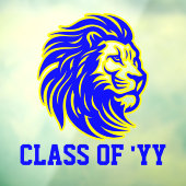Lion Mascot Blue und Yellow Graduate Gift Fensteraufkleber (Blatt 3)