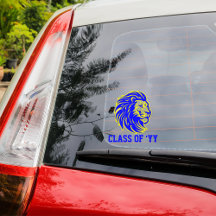 Lion Mascot Blue und Yellow Graduate Gift