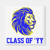 Lion Mascot Blue Yellow and White Graduate Gift Magnet (Vorne)