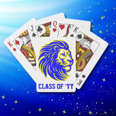 Lion Mascot Blue Yellow and White Graduation Party Spielkarten