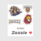 Lion Mascot Custom Cut Sticker (Blatt)