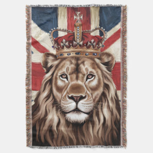 Lion mit einer britischen Flagge einer Krone Decke