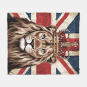 Lion mit einer britischen Flagge einer Krone Fleecedecke (Vorderseite (Horizontal))