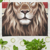 Lion mit einer britischen Flagge einer Krone Geschirrtuch (Gefaltet)