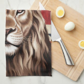 Lion mit einer britischen Flagge einer Krone Geschirrtuch (Viertel Falte)