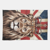 Lion mit einer britischen Flagge einer Krone Geschirrtuch (Horizontal)