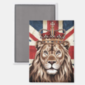 Lion mit einer britischen Flagge einer Krone Magnet (Vorderseite/Rückseite)