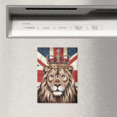 Lion mit einer britischen Flagge einer Krone Magnet (In Situ (Geschirrspüler))