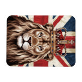 Lion mit einer britischen Flagge einer Krone Magnet (Horizontal)