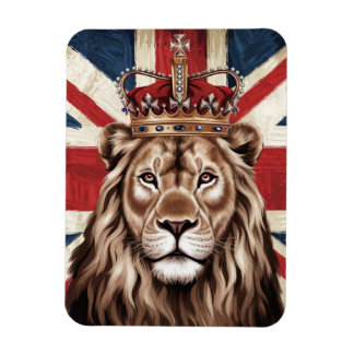 Lion mit einer britischen Flagge einer Krone Magnet