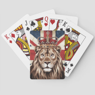 Lion mit einer britischen Flagge einer Krone Spielkarten