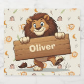Lion mit Holzschild Alkoholflaschenetikett (Einzelnes Label)