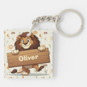 Lion mit Holzschild Schlüsselanhänger (Rückseite)