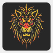 Lion moderne Kunst Quadratischer Aufkleber (Vorderseite)