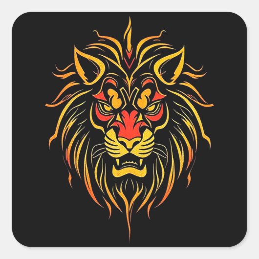 Lion moderne Kunst Quadratischer Aufkleber (Vorderseite)