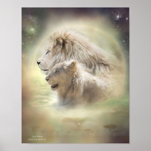 Lion Moon Art Poster (Vorne)