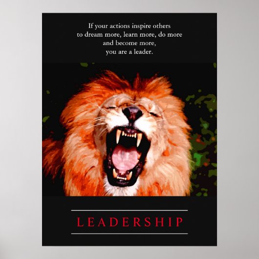 Lion Motivierend Leader Poster (Vorne)