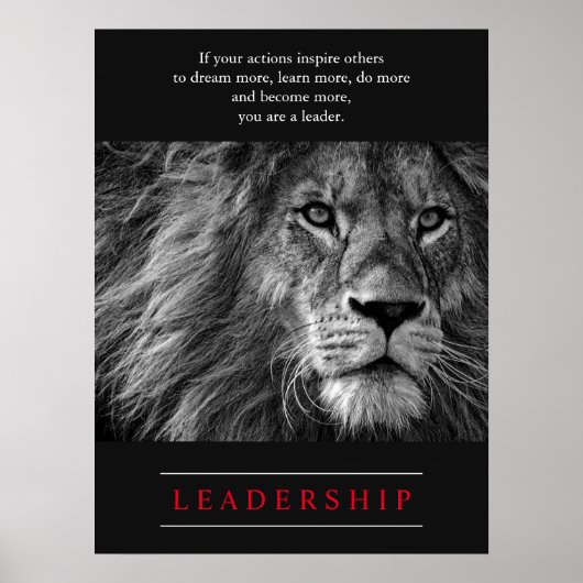 Lion Motivierend Leader Poster (Vorne)