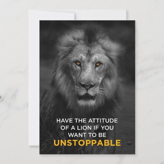 Lion Motivierend Unstoppaple Dankeskarte (Vorderseite)
