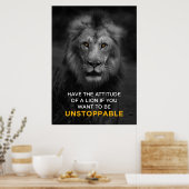 Lion Motivierend Unstoppaple Poster (Küche)