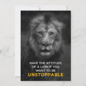 Lion Motivierend Unstoppaple Save The Date (Vorderseite)