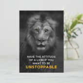 Lion Motivierend Unstoppaple Save The Date (Stehend Vorderseite)
