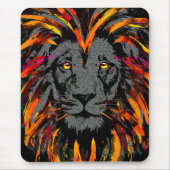 Lion Mousepad | Orange Dark Lion Mouse Pad (Vorne)