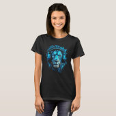 Lion Music Head Handset Blue Eyes Zoo Animal Lion T-Shirt (Vorne ganz)