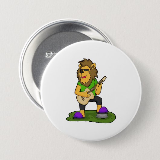 Lion Musician Gitarre Button (Vorne & Hinten)