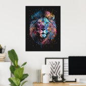 Lion Nebular - Graffiti Neon Tinte Splash Poster (Heimbüro)