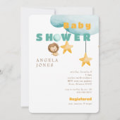 Lion Niedlich Boy Baby Dusche Einladung (Vorderseite)