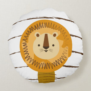 Lion Niedlich Cartoon Kids Baby Rundes Kissen