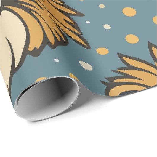 Lion-niedlich-Cartoon-Mustervorlage Geschenkpapier (Rolleneckpunkt)