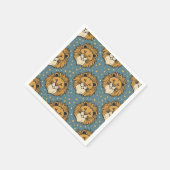Lion-niedlich-Cartoon-Mustervorlage Serviette (Ecke)