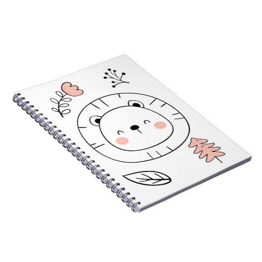 Lion Niedlich Lion Hand Drawing Notizblock (Rechte Seite)