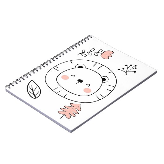 Lion Niedlich Lion Hand Drawing Notizblock (Linke Seite)