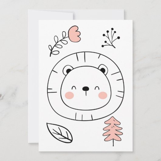 Lion Niedlich Lion Hand Drawing Save The Date (Vorderseite)