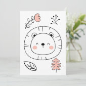 Lion Niedlich Lion Hand Drawing Save The Date (Stehend Vorderseite)