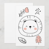Lion Niedlich Lion Hand Drawing Save The Date (Vorne/Hinten)