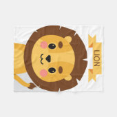 Lion Niedlich Lion Portrait Fleecedecke (Vorderseite (Horizontal))