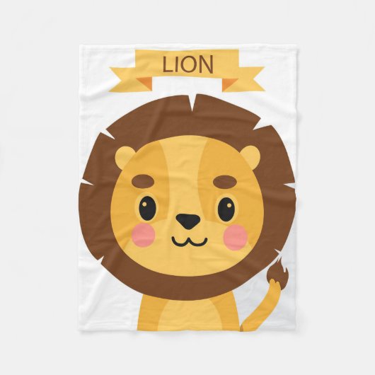 Lion Niedlich Lion Portrait Fleecedecke (Vorderseite)