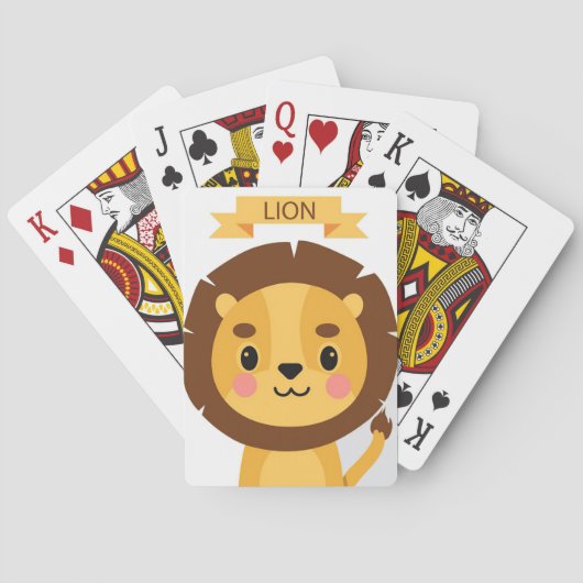 Lion Niedlich Lion Portrait Spielkarten (Rückseite)