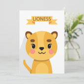 Lion Niedlich Lioness Dankeskarte (Stehend Vorderseite)