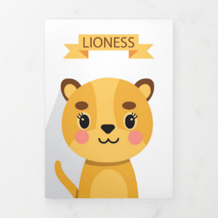 Lion Niedlich Lioness Dreifach Gefaltete Karte
