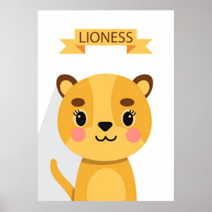 Lion Niedlich Lioness Poster